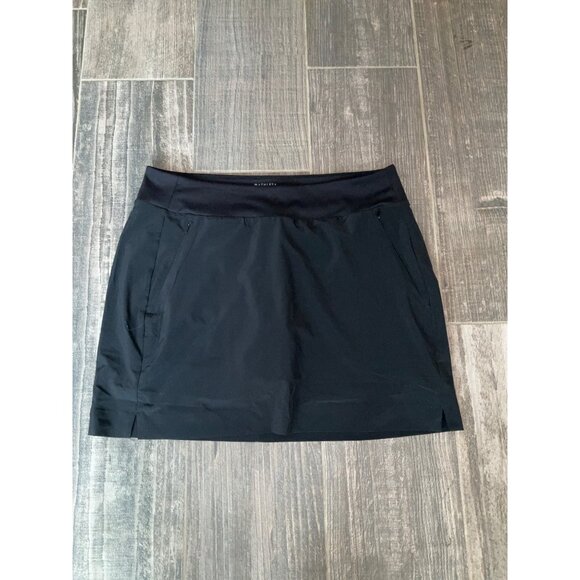 Athleta Soho Skort Hiking Lightweight Stretch Mid Rise UPF 50+ Black LARGE - Picture 2 of 4